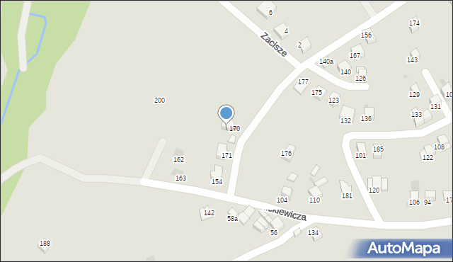 Jordanów, Mickiewicza Adama, 68a, mapa Jordanów