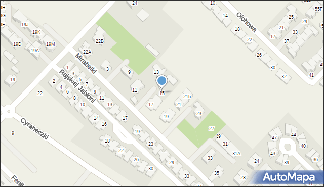 Józefosław, Mirabelki, 15, mapa Józefosław