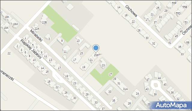 Józefosław, Mirabelki, 21b, mapa Józefosław