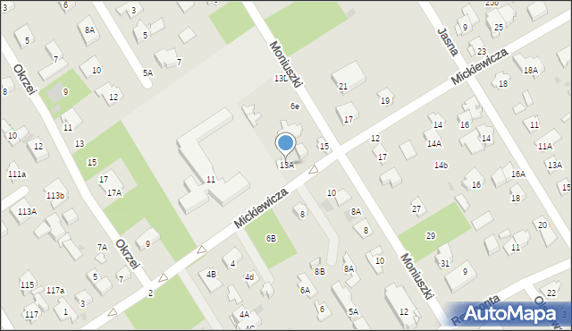 Józefów, Mickiewicza Adama, 13A, mapa Józefów