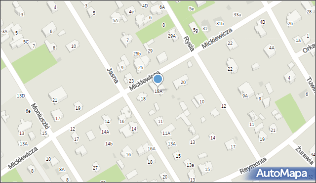 Józefów, Mickiewicza Adama, 18A, mapa Józefów
