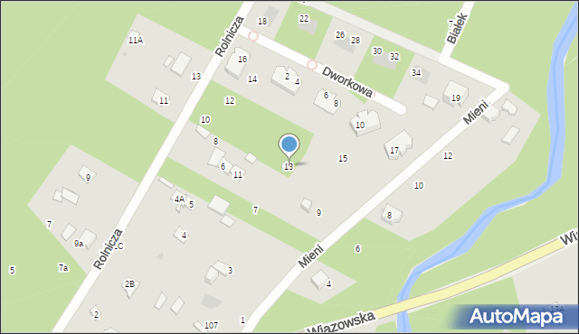 Józefów, Mieni, 13, mapa Józefów