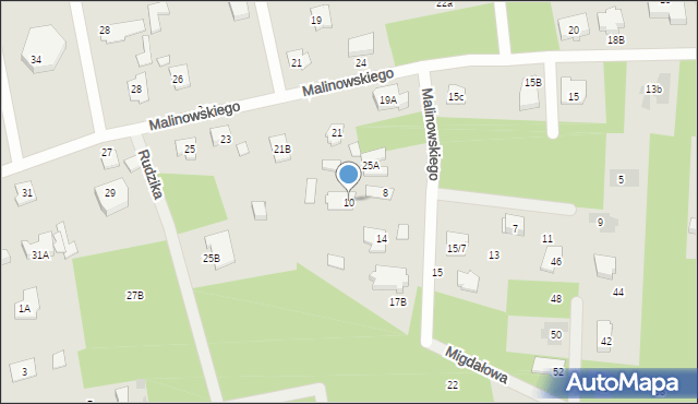 Józefów, Migdałowa, 10, mapa Józefów