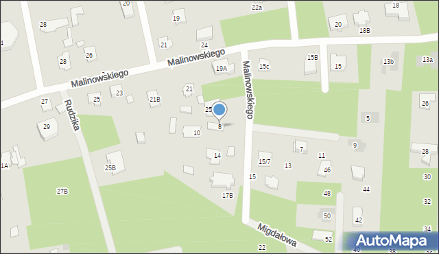 Józefów, Migdałowa, 8, mapa Józefów