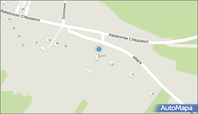 Józefów, Miąca-Korsarza Hieronima, 12, mapa Józefów