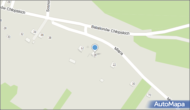 Józefów, Miąca-Korsarza Hieronima, 16, mapa Józefów