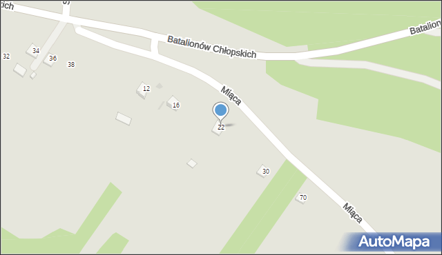 Józefów, Miąca-Korsarza Hieronima, 22, mapa Józefów