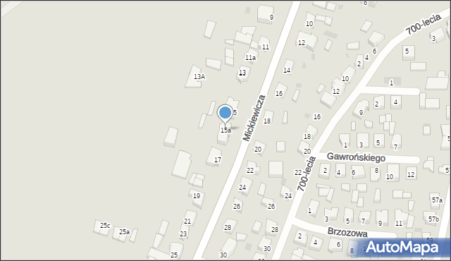 Jutrosin, Mickiewicza Adama, 15a, mapa Jutrosin