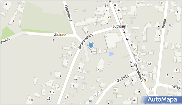 Jutrosin, Mickiewicza Adama, 4, mapa Jutrosin