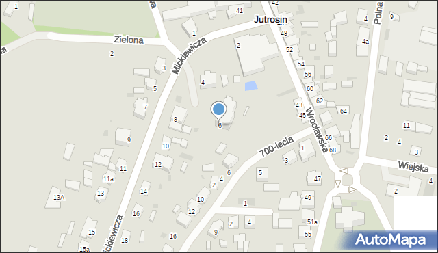 Jutrosin, Mickiewicza Adama, 6, mapa Jutrosin