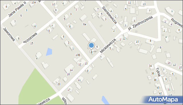 Kalety, Mickiewicza Adama, 8, mapa Kalety