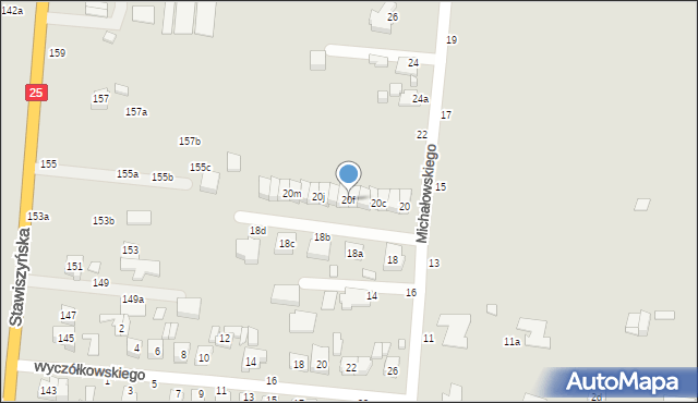 Kalisz, Michałowskiego Piotra, 20f, mapa Kalisza