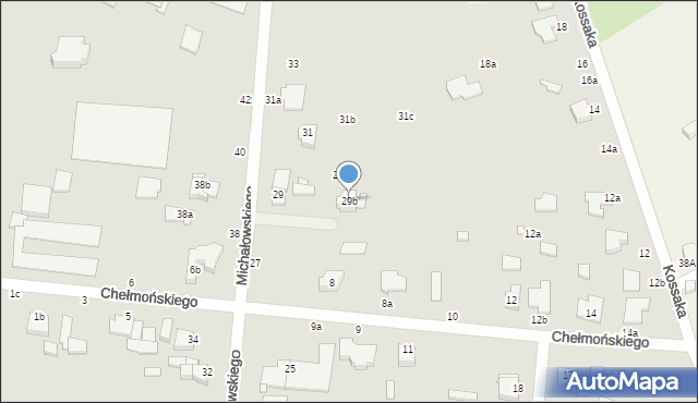 Kalisz, Michałowskiego Piotra, 29b, mapa Kalisza