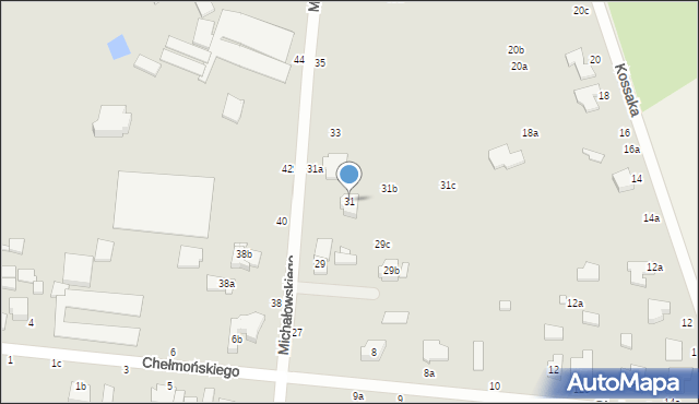 Kalisz, Michałowskiego Piotra, 31, mapa Kalisza