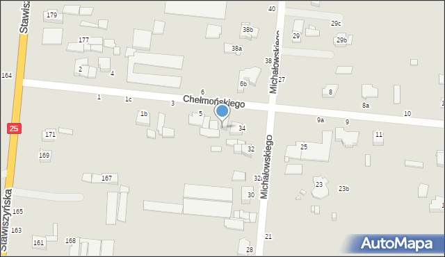 Kalisz, Michałowskiego Piotra, 82, mapa Kalisza