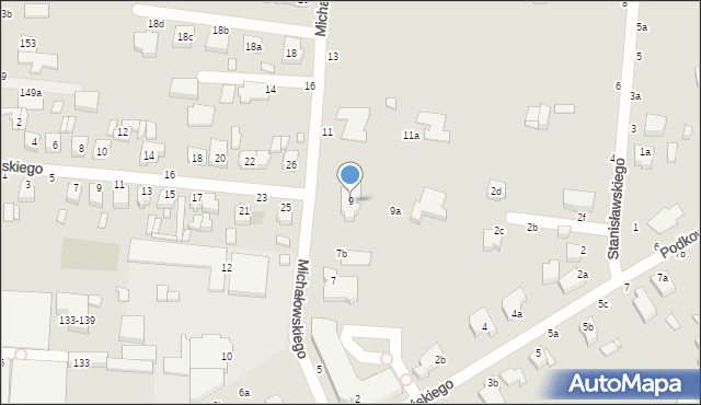 Kalisz, Michałowskiego Piotra, 9, mapa Kalisza