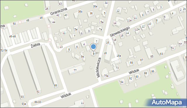 Kalisz, Mickiewicza Adama, 9, mapa Kalisza