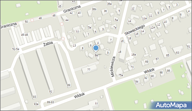 Kalisz, Mickiewicza Adama, 9a, mapa Kalisza