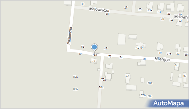 Kalisz, Milenijna, 78a, mapa Kalisza