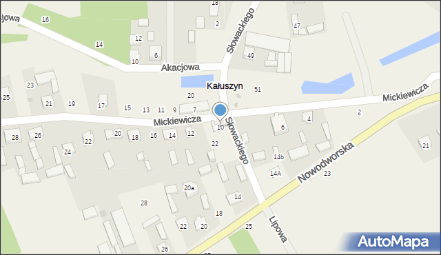 Kałuszyn, Mickiewicza Adama, 10, mapa Kałuszyn