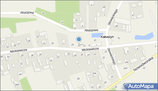 Kałuszyn, Mickiewicza Adama, 13, mapa Kałuszyn