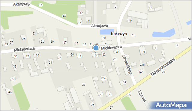 Kałuszyn, Mickiewicza Adama, 14, mapa Kałuszyn