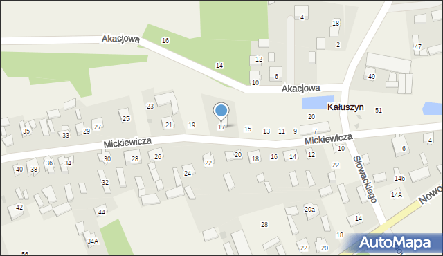 Kałuszyn, Mickiewicza Adama, 17, mapa Kałuszyn