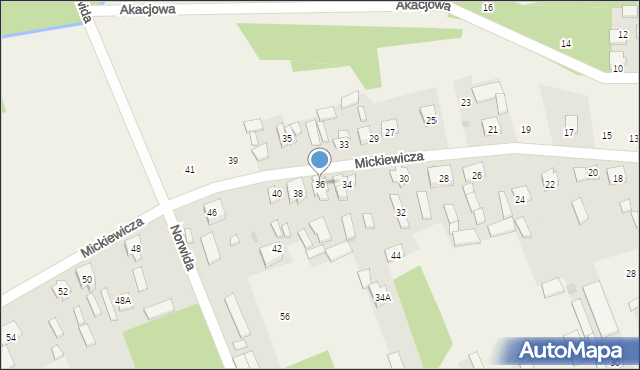 Kałuszyn, Mickiewicza Adama, 36, mapa Kałuszyn