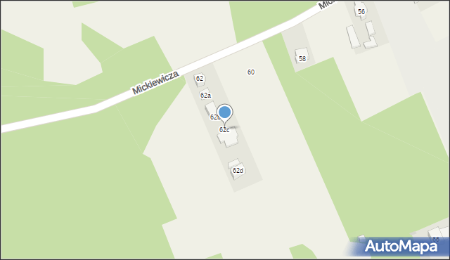 Kałuszyn, Mickiewicza Adama, 62c, mapa Kałuszyn