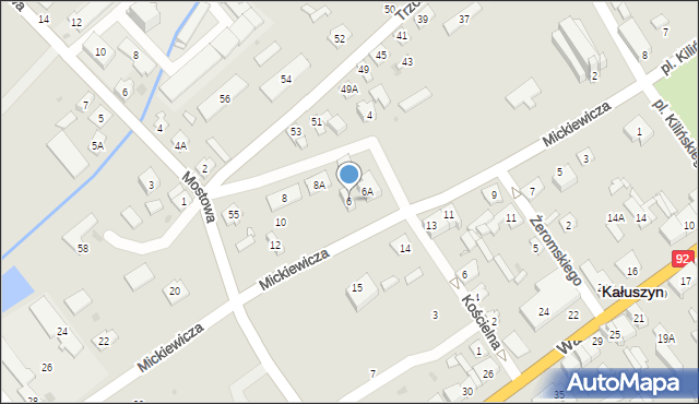 Kałuszyn, Mickiewicza Adama, 6, mapa Kałuszyn