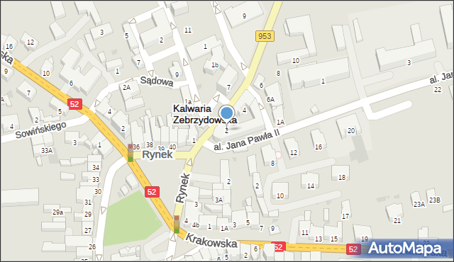 Kalwaria Zebrzydowska, Mickiewicza Adama, 2, mapa Kalwaria Zebrzydowska