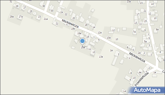 Kamień Śląski, Mickiewicza Adama, 15a, mapa Kamień Śląski