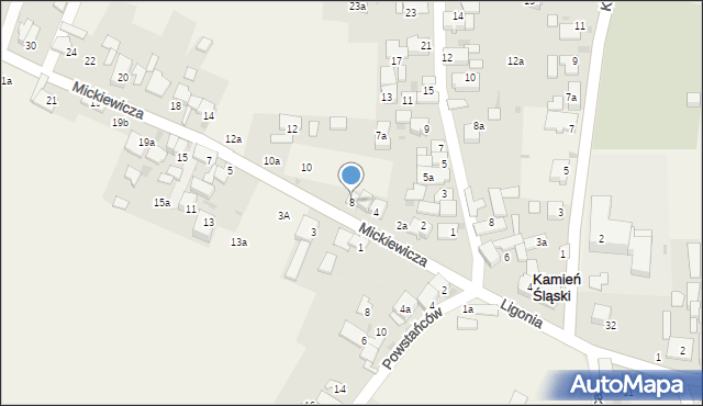 Kamień Śląski, Mickiewicza Adama, 8, mapa Kamień Śląski