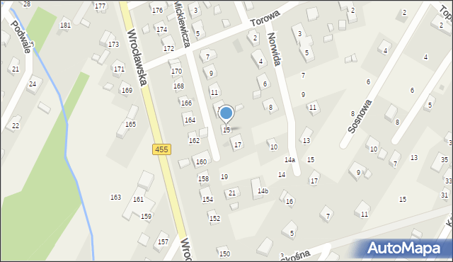 Kamieniec Wrocławski, Mickiewicza Adama, 15, mapa Kamieniec Wrocławski