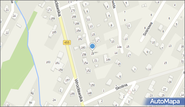 Kamieniec Wrocławski, Mickiewicza Adama, 19, mapa Kamieniec Wrocławski