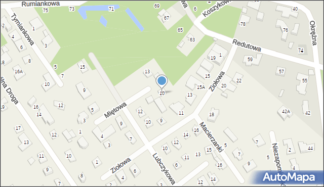 Kamionka, Miętowa, 10, mapa Kamionka