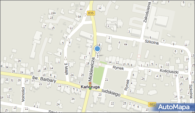 Kańczuga, Mickiewicza Adama, 2, mapa Kańczuga