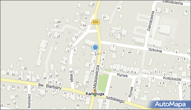 Kańczuga, Mickiewicza Adama, 3, mapa Kańczuga
