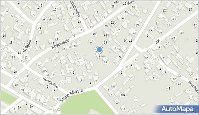 Karczew, Mickiewicza Adama, 1, mapa Karczew