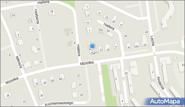 Karczew, Miziołka Władysława, ks. bp., 21a, mapa Karczew