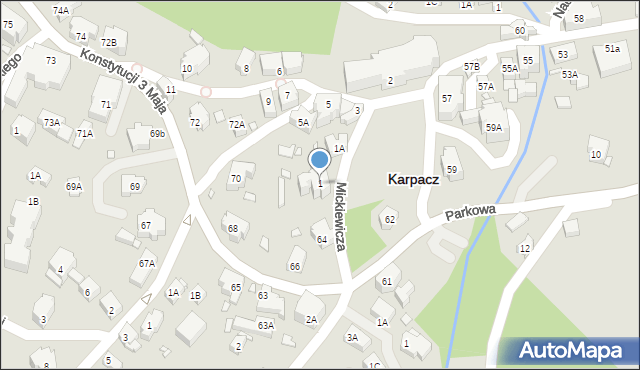 Karpacz, Mickiewicza Adama, 1, mapa Karpacz