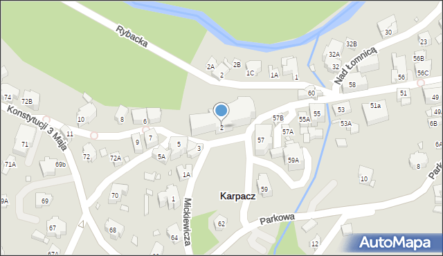 Karpacz, Mickiewicza Adama, 2, mapa Karpacz