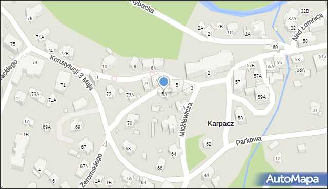 Karpacz, Mickiewicza Adama, 5A, mapa Karpacz