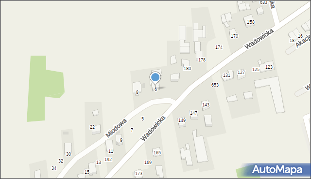 Kaszów, Miodowa, 6, mapa Kaszów