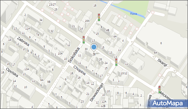 Katowice, Mickiewicza Adama, 28, mapa Katowic