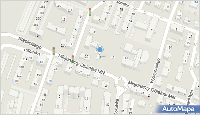 Katowice, Misjonarzy Oblatów MN, 18, mapa Katowic