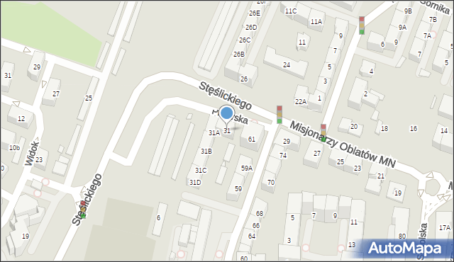 Katowice, Misjonarzy Oblatów MN, 31, mapa Katowic