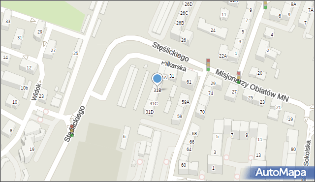 Katowice, Misjonarzy Oblatów MN, 31B, mapa Katowic