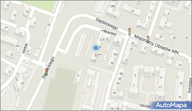 Katowice, Misjonarzy Oblatów MN, 31C, mapa Katowic