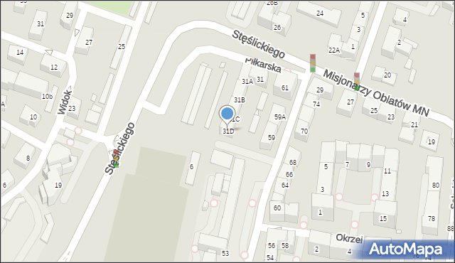 Katowice, Misjonarzy Oblatów MN, 31D, mapa Katowic